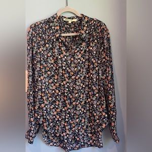 Veronica Beard Dazed floral silk long sleeve blouse. Size 12
